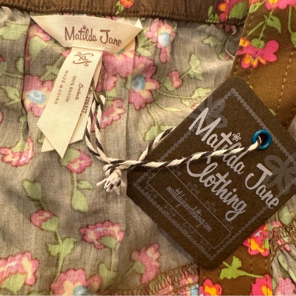 Matilda Jane New With Tags Brown Floral Top Size XL Tank Top Style Cottagecore - Picture 4 of 8